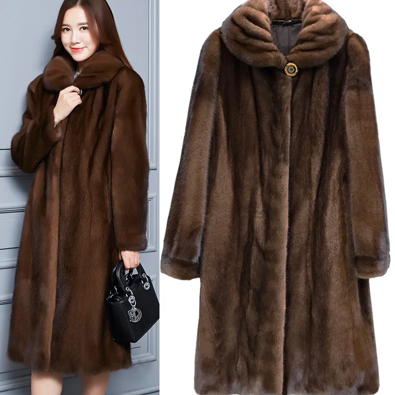 Women Faux Fur Jackets Solid Single Breasted Fur Outerwear Autumn Winter Long Jacket Spliced Coats Loose Fit Pockets Casual 2025