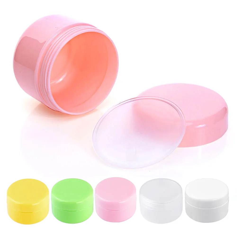 1PC Cosmetics Jar Box Makeup Cream Nail Art Cosmetic Bead Storage Pot Container Round Bottle Portable Plastic 20g 50g 100g Case