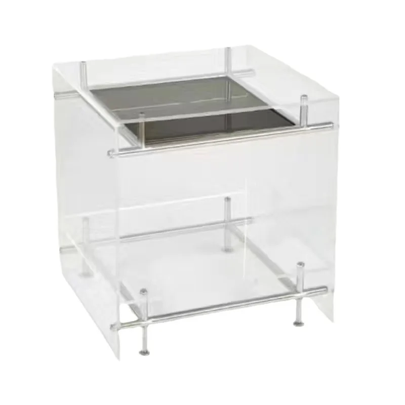 

Acrylic mobile trolley side rack transparent corner bedside table ins Internet celebrity stainless steel storage rack