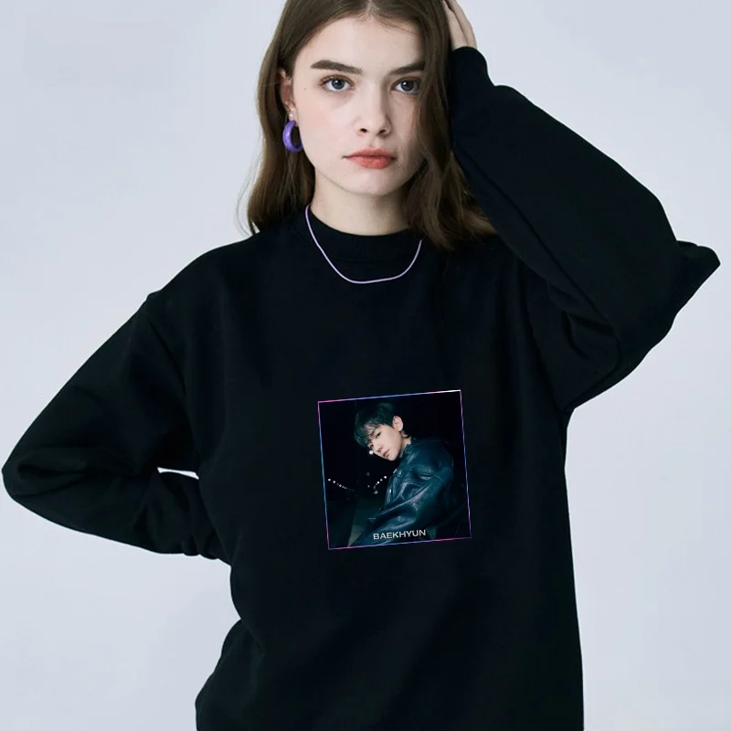 Baekhyun Birthday Support round Neck Sweatshirt KMAX Fan Meeting Surrounding Casual Loose Fit Cotton Youthful Style