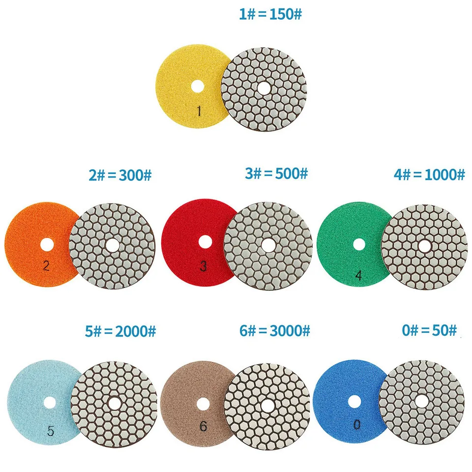 1PC 3 Inch 4 Inch Diamond Polishing Pad Dry Use Flexible Sanding Disc Resin Bond For Granite Marble Stone Grinding Abrasive Tool