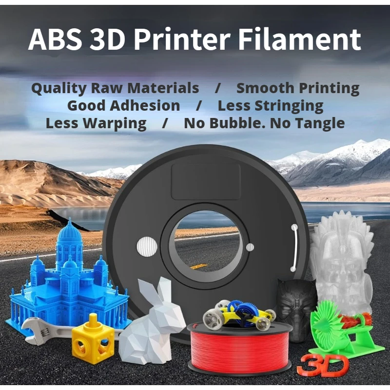 ABS Filament 1.75mm,Highly Resistant Durable ABS 3D Filament ±0.02mm,Fit Most FDM 3D Printers,1kg Spool (2.2lbs), Strong ABS