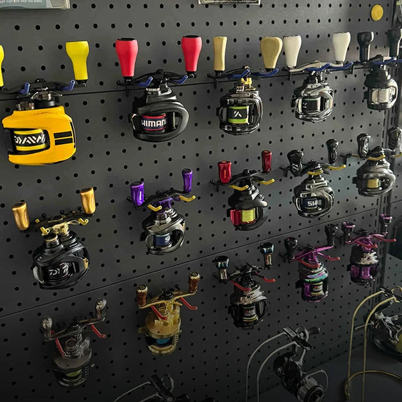 1 قطعة جدار جبل بكرة تخزين الرف الصيد بكرة جدار عرض التخزين المنظم عرض موقف مع مسامير معدات معدات الأسماك