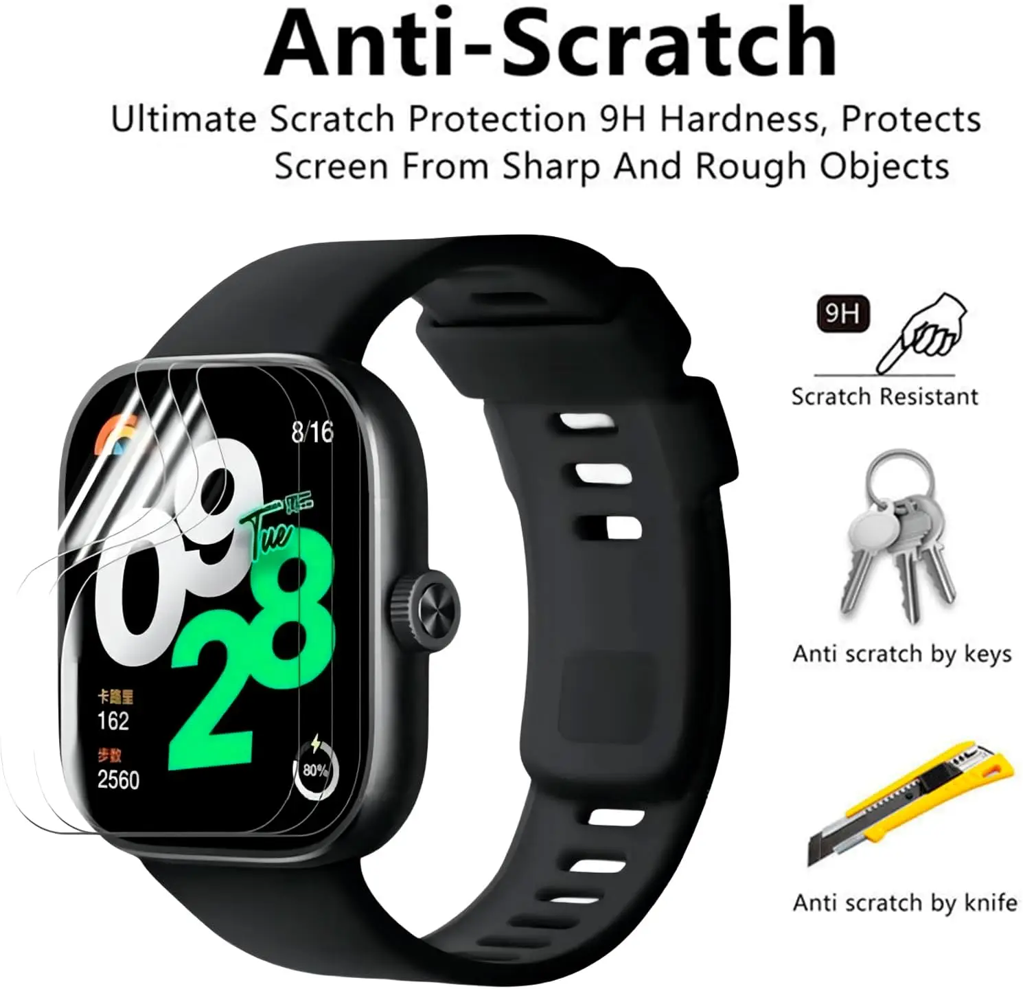 3/6Pcs Watch Film For Redmi Watch 4 HD Anti-scratch Hydrogel Film Smart Watch Replacement Screen Protector Film Accessories