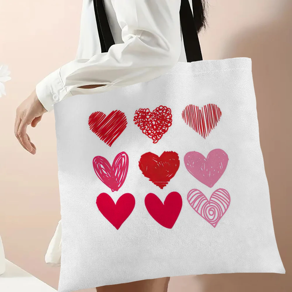 Borsa in tela stampata a forma di cuore borsa in tela stampata a forma di cuore