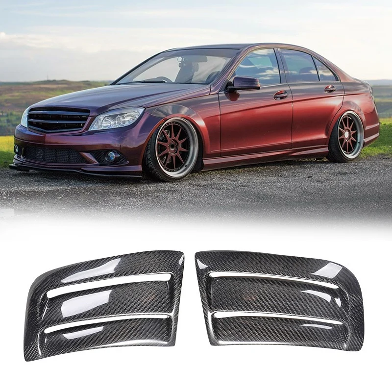 

Car Carbon Fiber Air Vent Duct Cover Side Air Insert Vent Cover Trim Cover Sticker For Mercedes Benz W204 C63 AMG 08-11