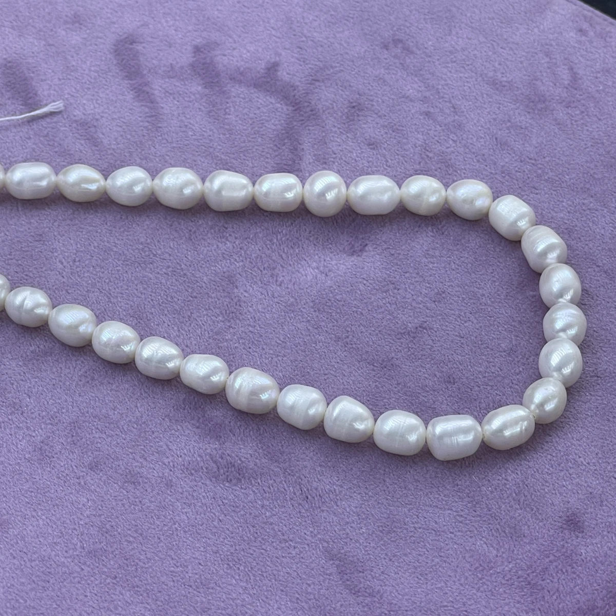 

High Quality Natural Freshwater Pearls 7-8mm Rice White Pearls Loose Beads for Jewelry Making DIY Bracelets Necklace Accessories