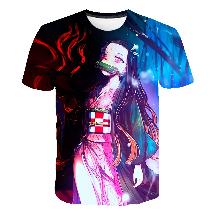 2023 New Summer Popular Menswear Japanese Anime Ghost Killing Blade 3D Men T-shirt Fashion Casual women Short Sleeve Top Boy