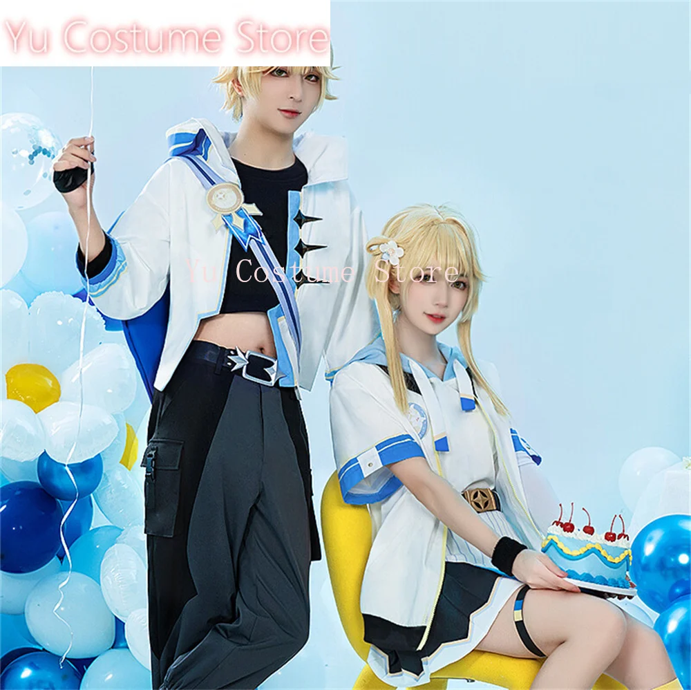 Yu Costume Genshin Impact 2nd Anniversary Birthday Party Lumine Aether Cosplay Costume Game Daily Suits Genshin Impact Cosplay