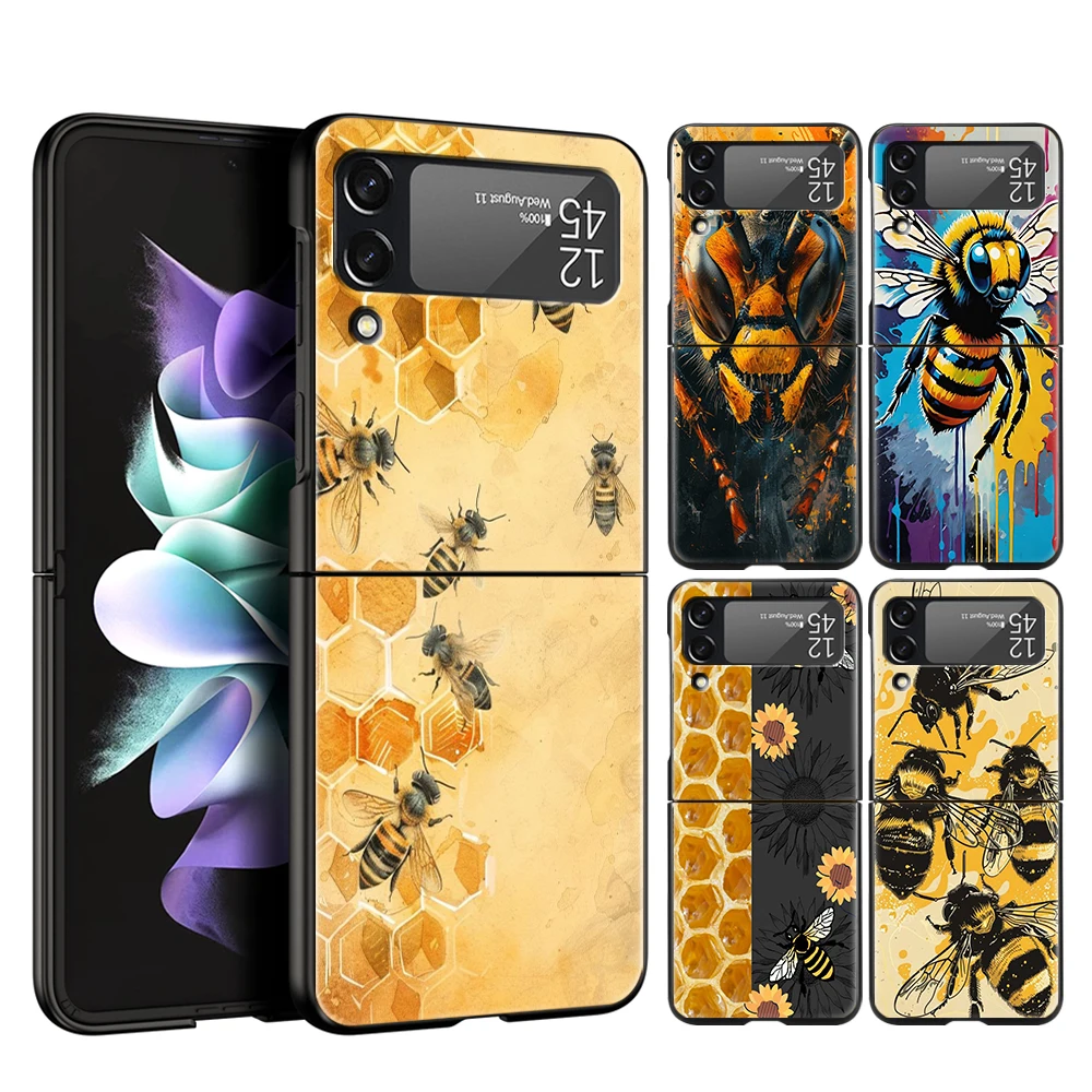 Bugs Bees Scientific Decomposition Hard PC Phone Case For Samsung Galaxy Z Flip 6 5 4 Black Cover For Galaxy Z Flip 3 Capas Bags