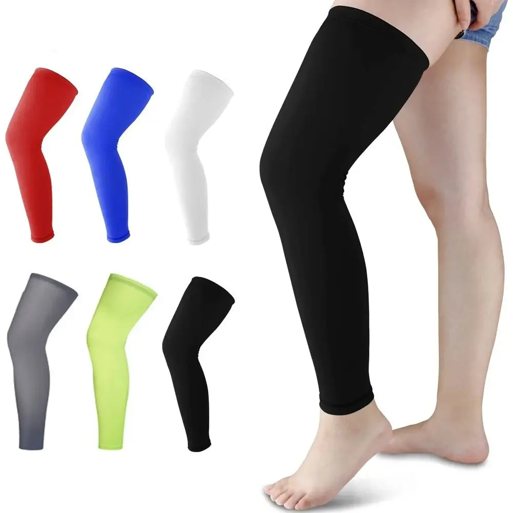 Knee Calf Sleeves Full Leg Sleeves Breathable Sweat Wicking Long Compression Leg Sleeve UV Sun Lycra Compression Leg Warmers