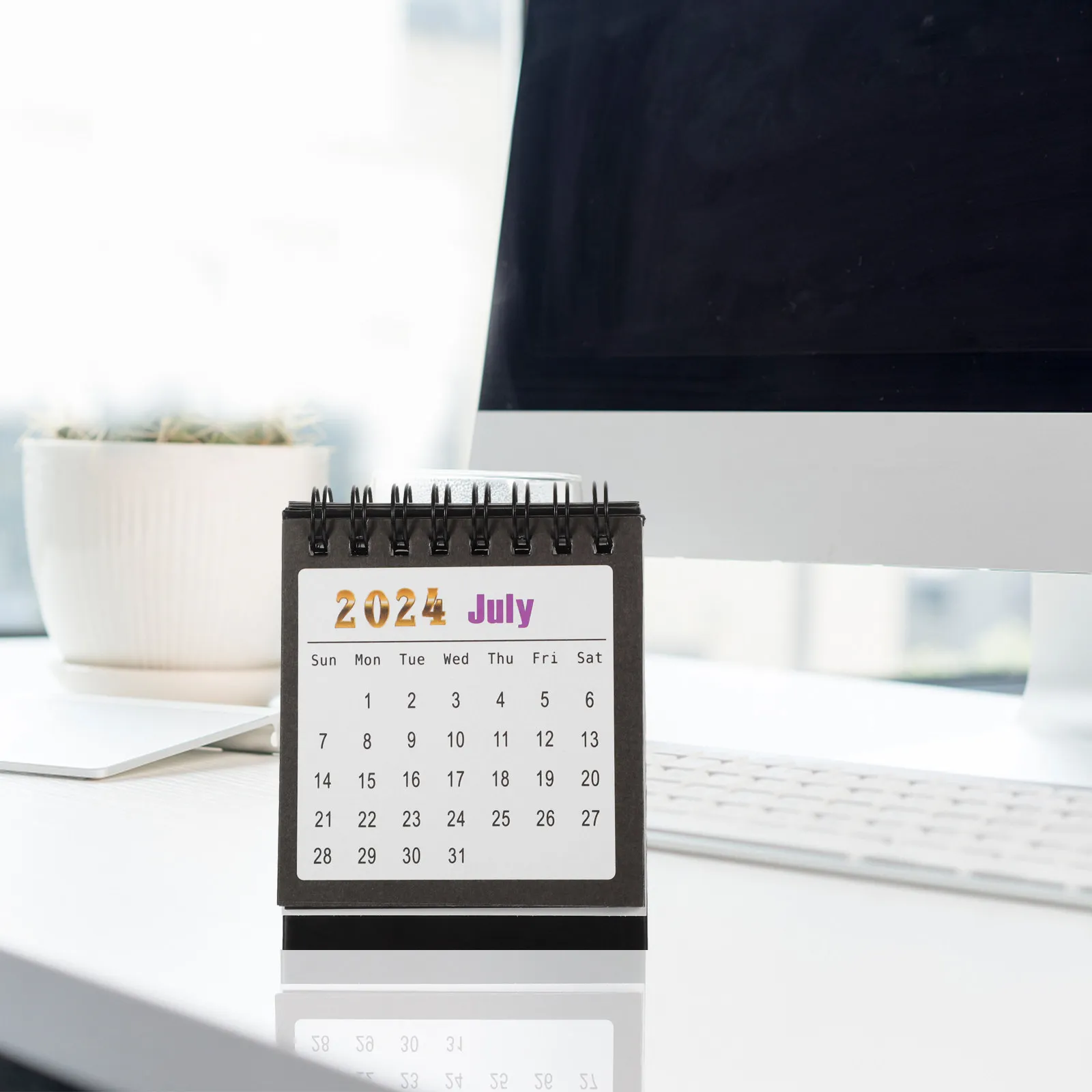 

Standing 2024 Desk Calendar Lightweight Portable Tabletop Calendar for Office Desk Home Decor Small Space Friendly Minimalist