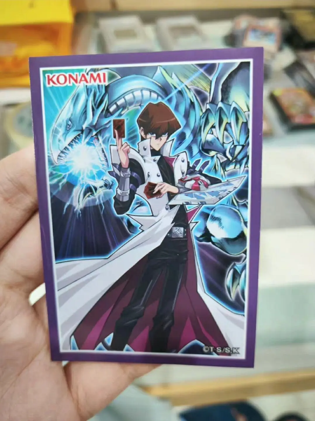 20Pcs Yugioh KONAMI Duel Monsters Kaiba Blue Eyes White Dragon Official Collection Duelist Card Protector Sleeves