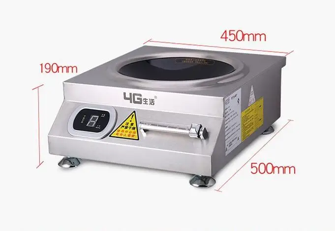 طباخ التعريفي التجاري 5000 واط طباخ كهربائي كبير الطاقة الفولاذ المقاوم للصدأ موقد التعريفي مقعر
