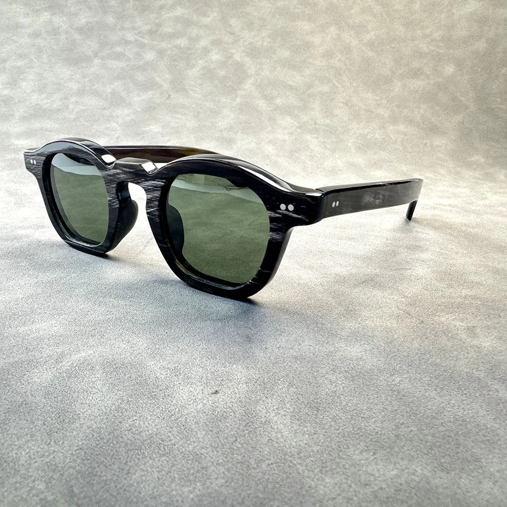 Man Sunglasses Women Vintage Stripes Handmade Buffalo Horn Men Sunglass Glasses Reading Eyeglass Frames Square Retro Eyeglasses - view 6