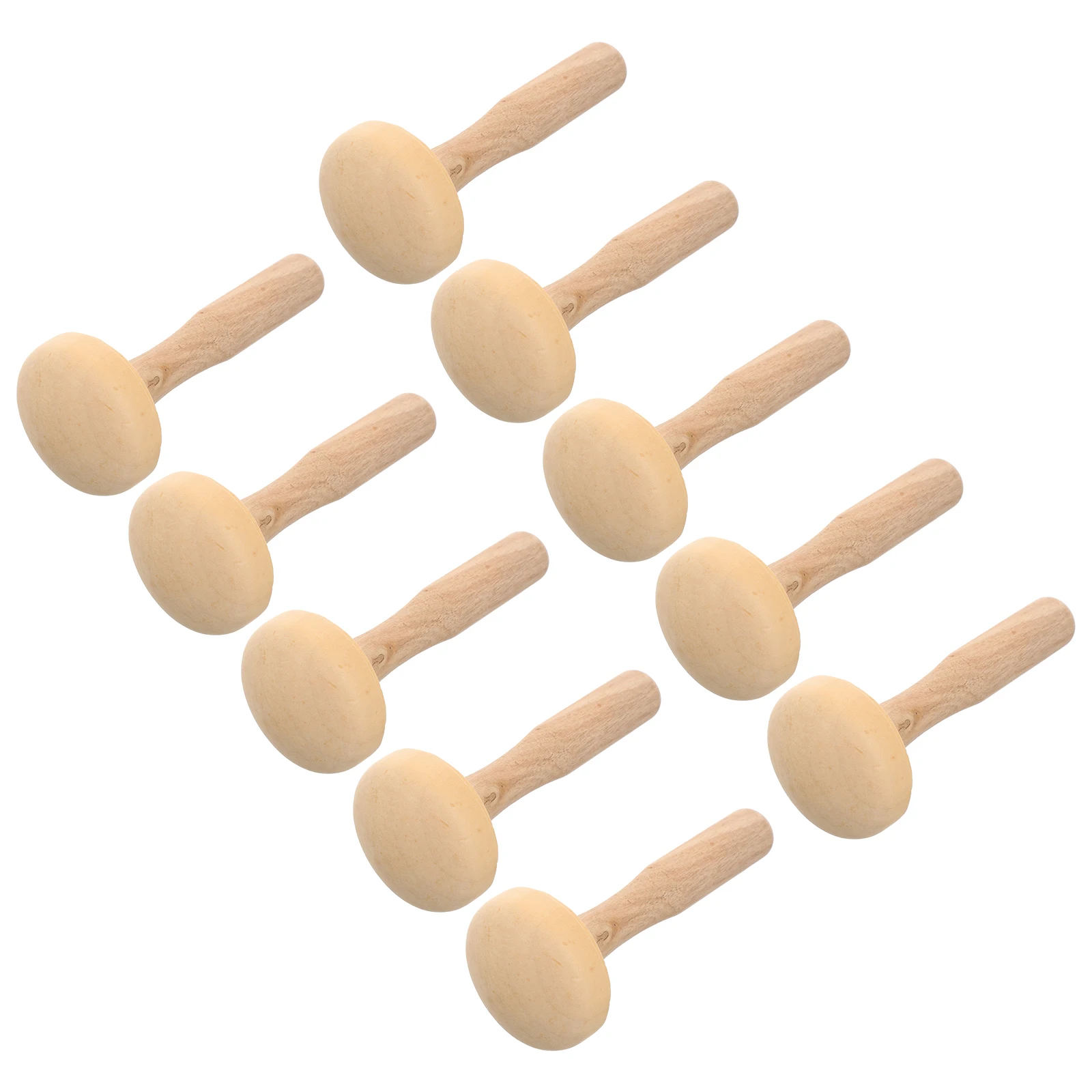 

10 Pcs Craft Printmaking Tool Pottery Mushroom Ink Roller Wooden Rollers for Block Printing Art Supplies Durable Smooth Surface