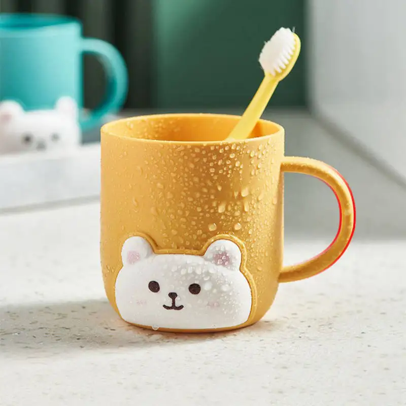 Tazas de cepillo de dientes de conejo para niños y adultos, vaso de baño irrompible, taza de baño