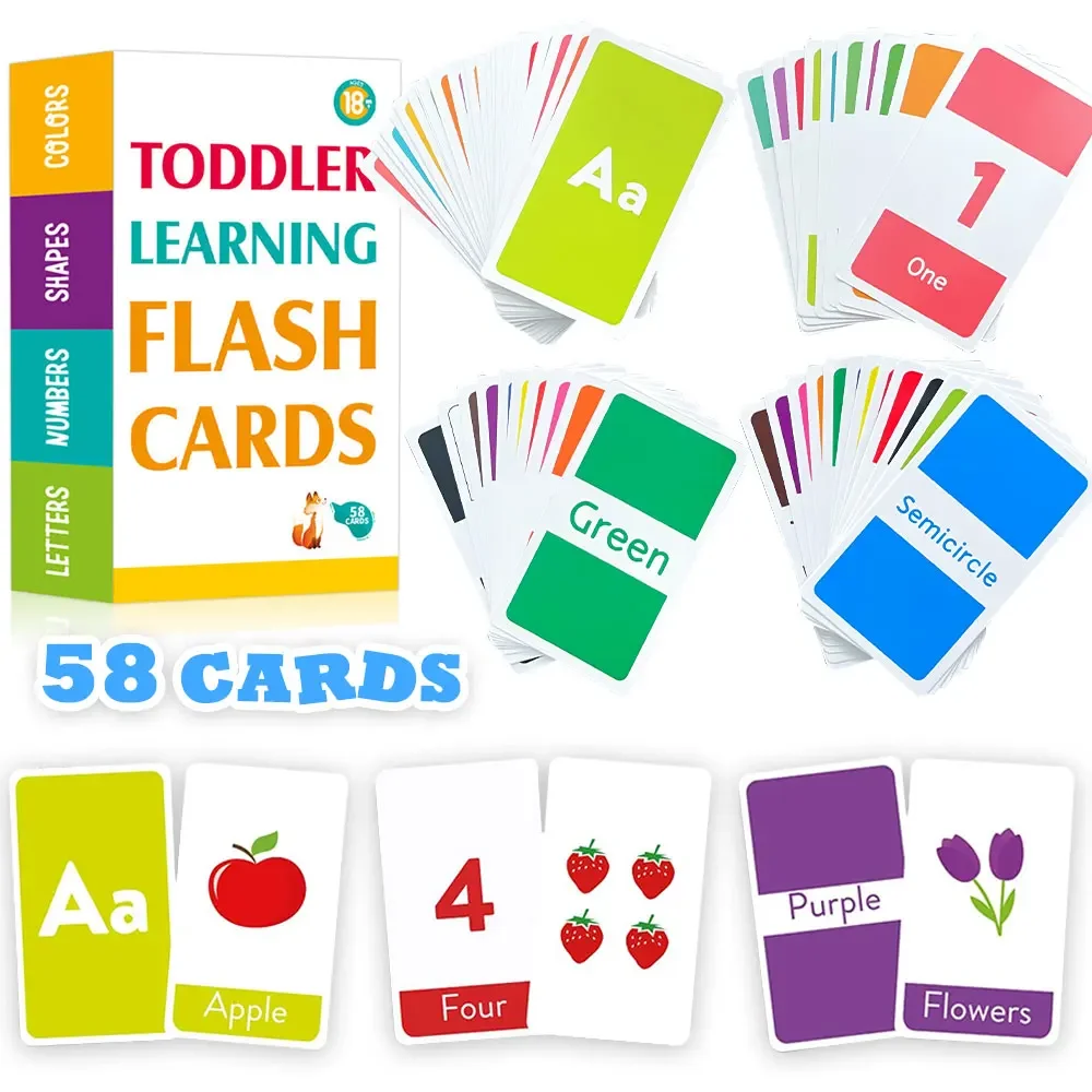 aprendizagem flashcard para criancas carta montessori numeros formas cores palavras em ingles criancas professor de ensino aids 58 cartoes no conjunto 01