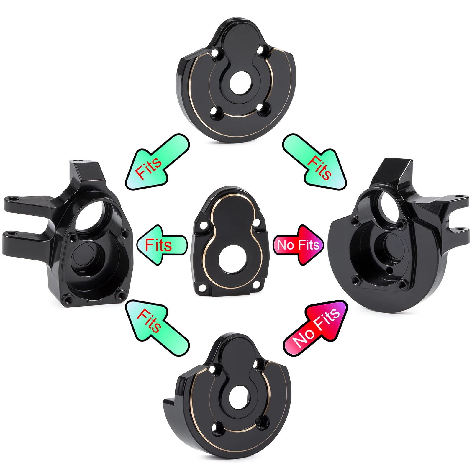 Brass Weights Knuckles Portal Cover Diff Cover for Axial 1/10 Capra SCX10 III AR45 Poratl Axle