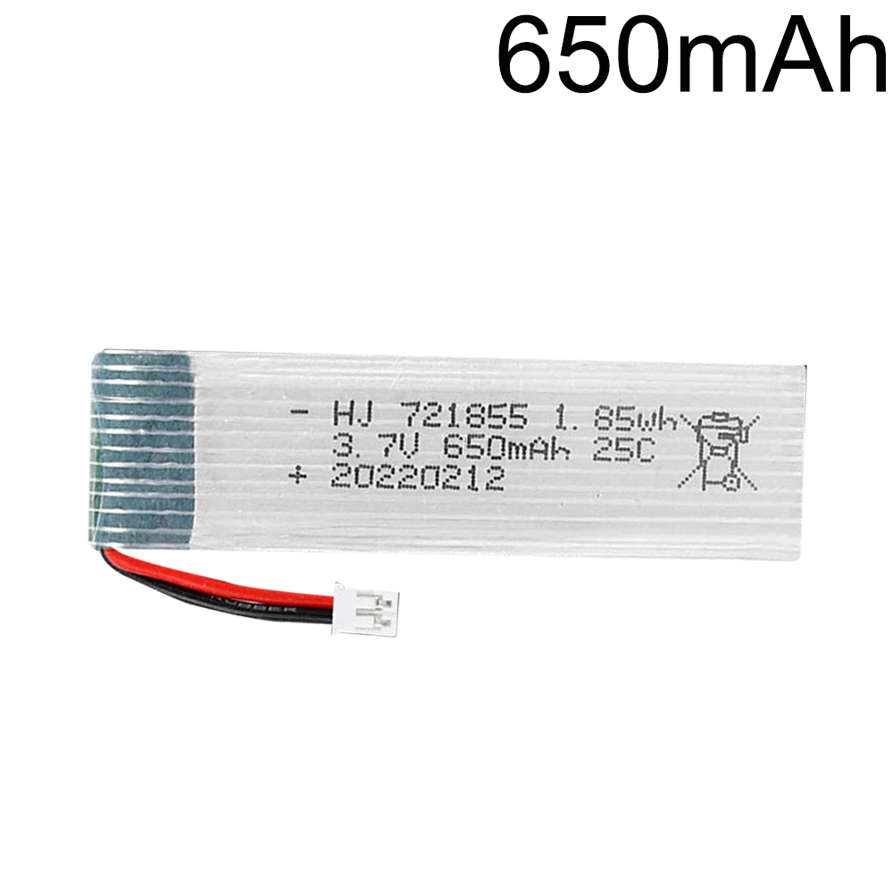 3.7V 650mAh 721855 Lipo Battery For RC Helicopter Drone Spare Parts RC Drone 3.7V 500MAH upgrade Lipo Battery With 2.00mm Plug