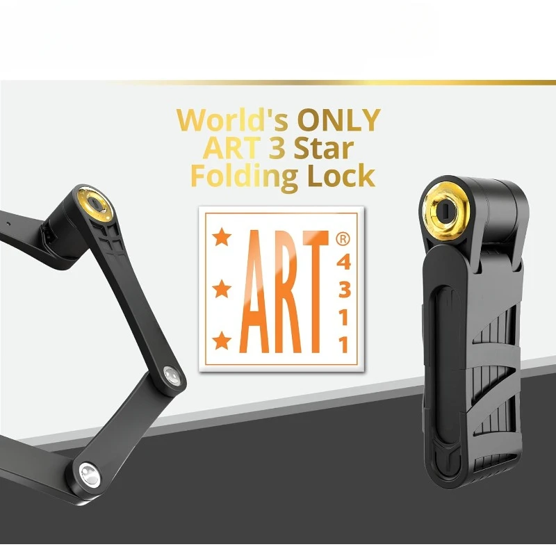 home.FoldyLock Forever Folding Bike Lock Set  18/18 Sold Secure Gold Bicycle Locks for Bicycles & E-Bikes - 35.4