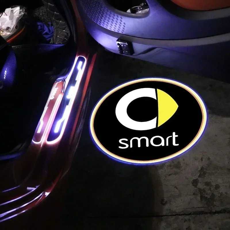 

LED Car Door Welcome Logo Lights Courtesy Projector Ghost Shadow Lamp Fortwo Forfour 453 451 450 Car Goods