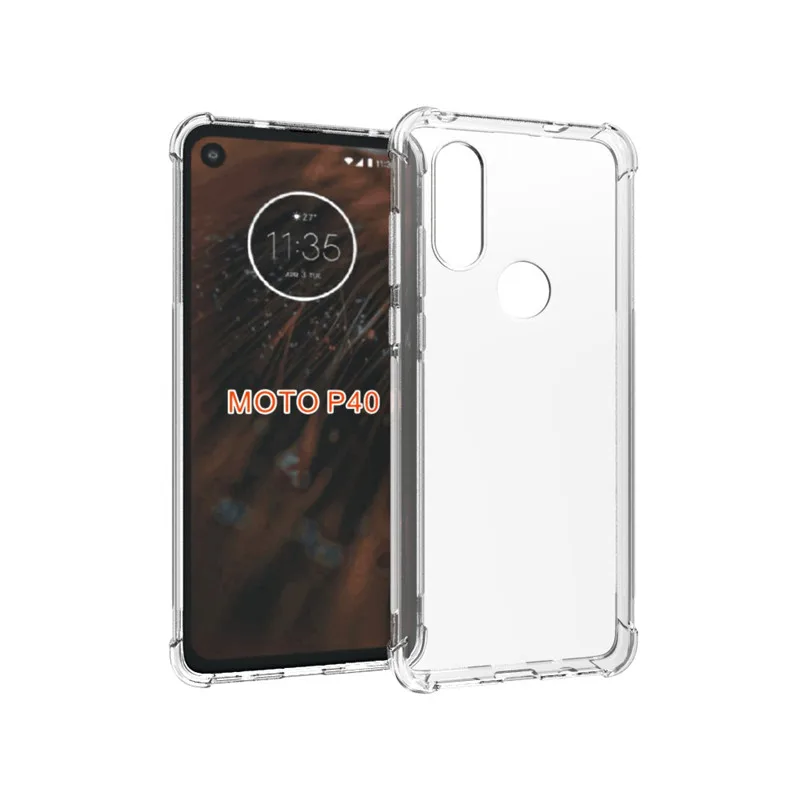 For Moto One Vision phone case transparent all-inclusive TPU four-corner anti-fall silicone protective cover soft