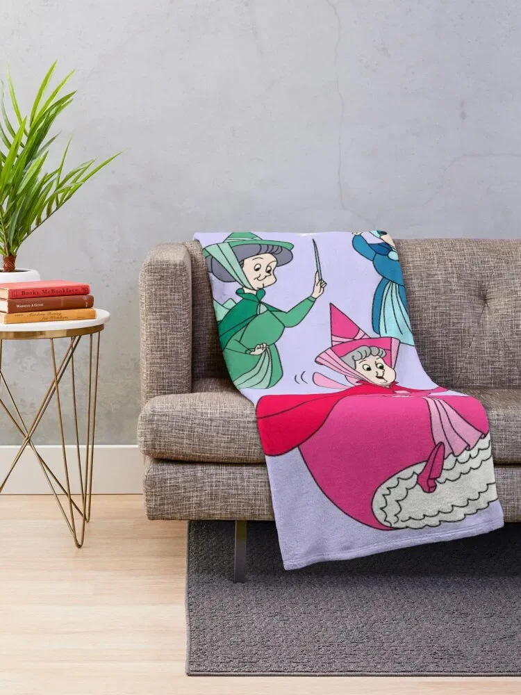 Fairy Godmothers Throw Blanket Cute Plaid Extra Large Throw Kid'S Blankets