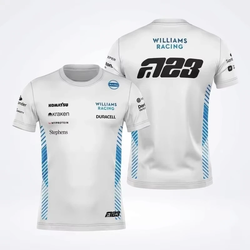 2026 Neues Carlos Sainz 55 Williams Racing Weißes Trikot Herren Sommer Sport Freizeit Atmungsaktives Bequemes Oberteil Familien-Kinder-T-Shirts Y2K – Detail 3