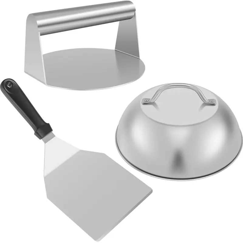 

A33Z-Smashed Burger Kit - Burger Press And Metal Spatula For Flat Top Grill Cooking, Perfect Hamburger Patty Maker