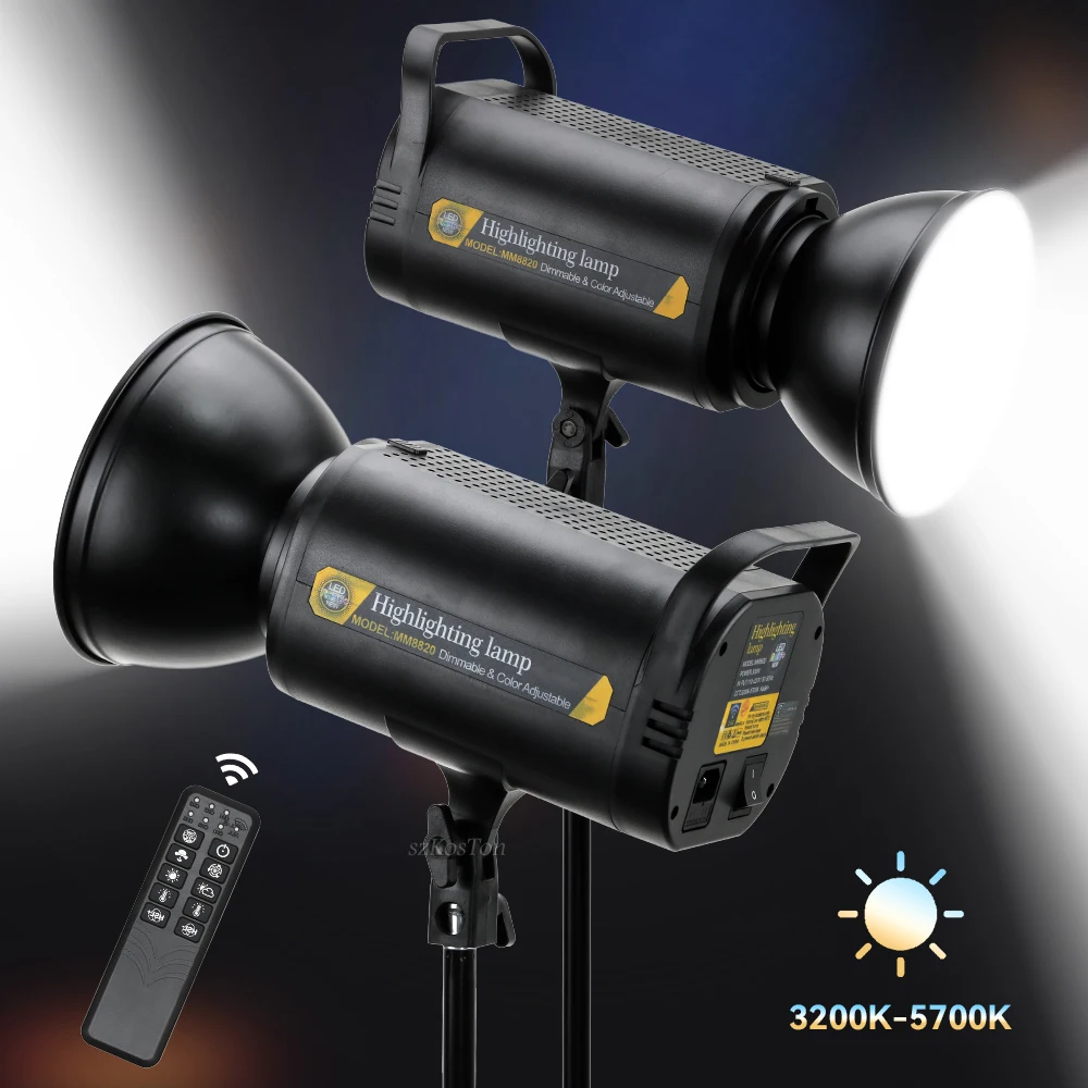 

COB LED Video Photography Light Continuous Light 5700K Bowen Mount For Photo Studio Video Portrait Live Streaming Recording