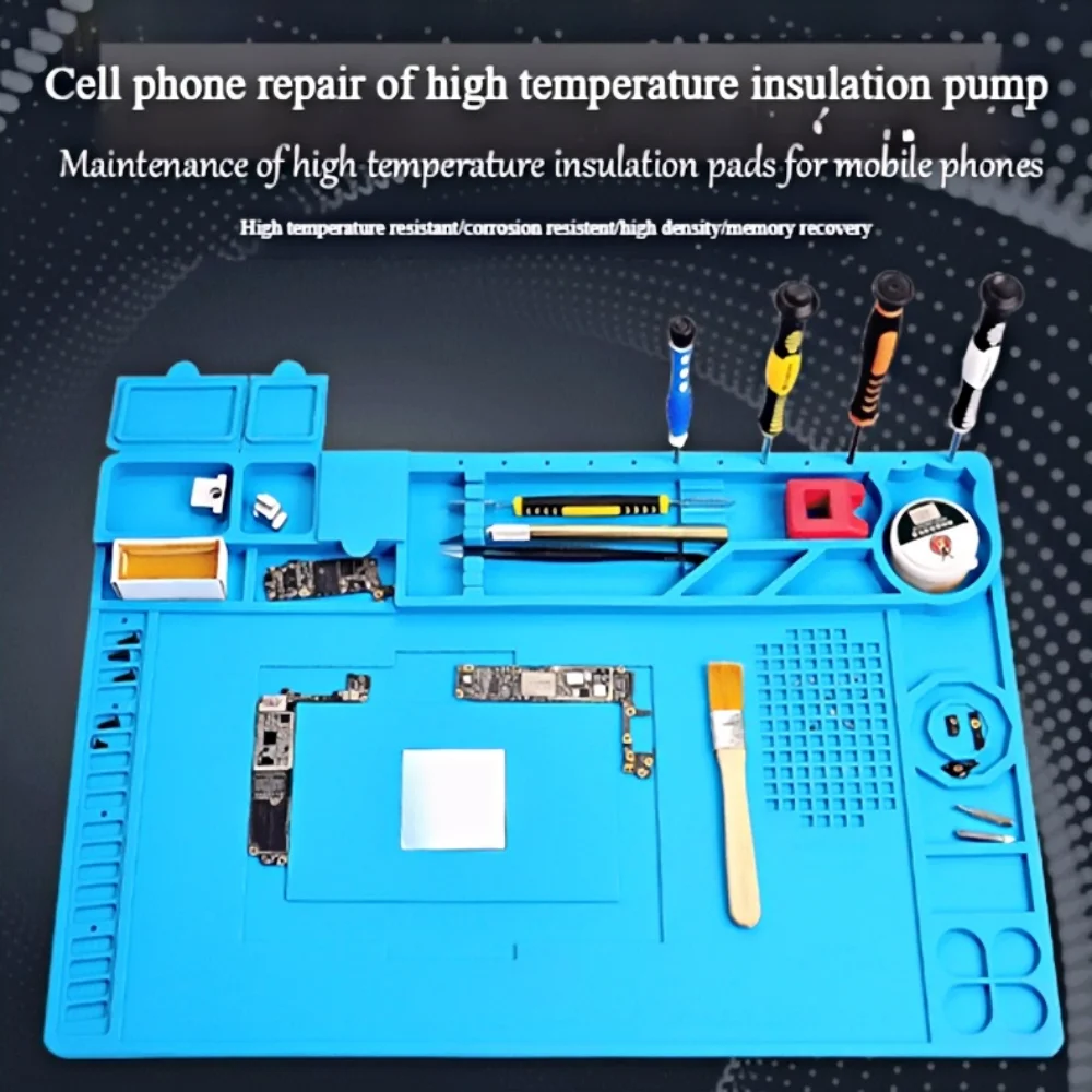 

TE-603 Magnetic High Temperature Insulated Silicone Pad for Mobile Phone Repair | Multi functional Work Pad