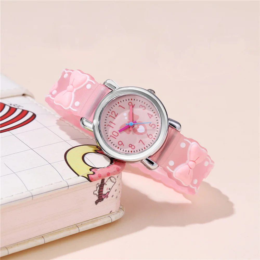 New Fashion Colorful Bow Cartoon Student Children's Watch Quartz Watch For Kids