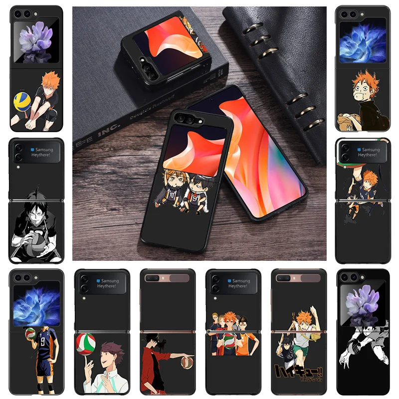 Hard Phone Cases Luxury Haikyuu Hinata Cover for Samsung ZFlip6 5G Galaxy Z Flip5 Flip4 Flip3 Flip 6 5 4 Shell Fundas Coque Capa