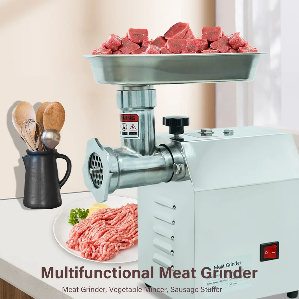 TC8-2 Meat Grinder Electric Heavy Duty Meat Mincer Machine Sausage Stuffer And Grinder With Plates, Sausage Tube & Kubbe Kits