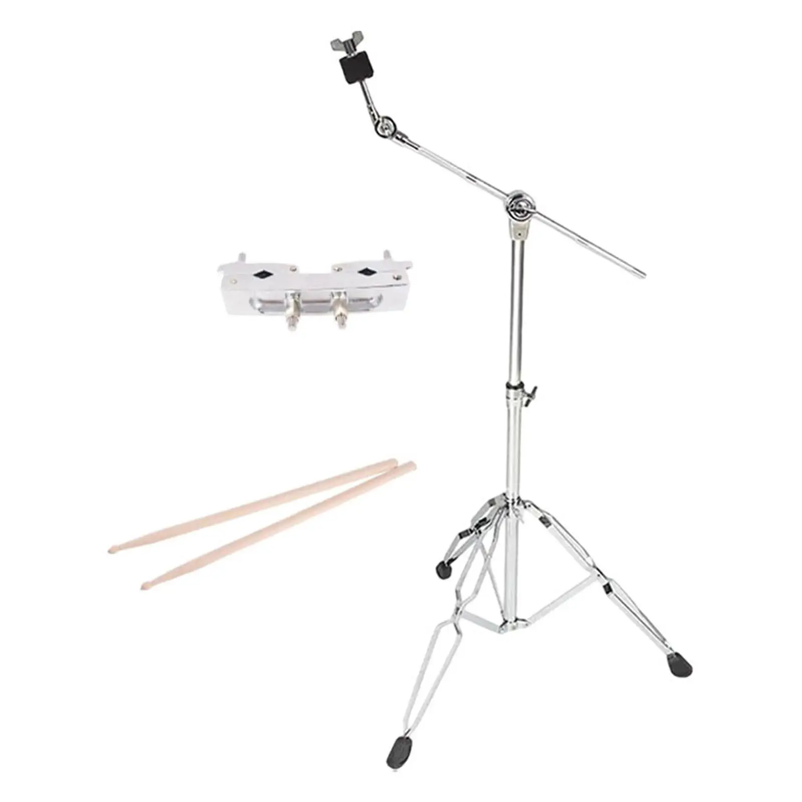 

Cymbal Stand Instrument Holder Tripod Adjustable Height Triangle Bracket with Drumstick for Studio Stage Practice Performance