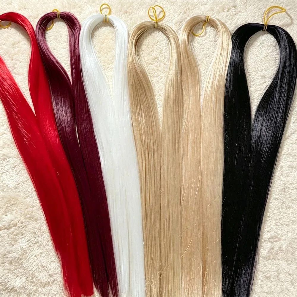 BJD SD Doll 80/120cm Multi-color Hair Row High-temperature Silk Wig Handmade Hook Transplant Material for Girls and Boys Hair
