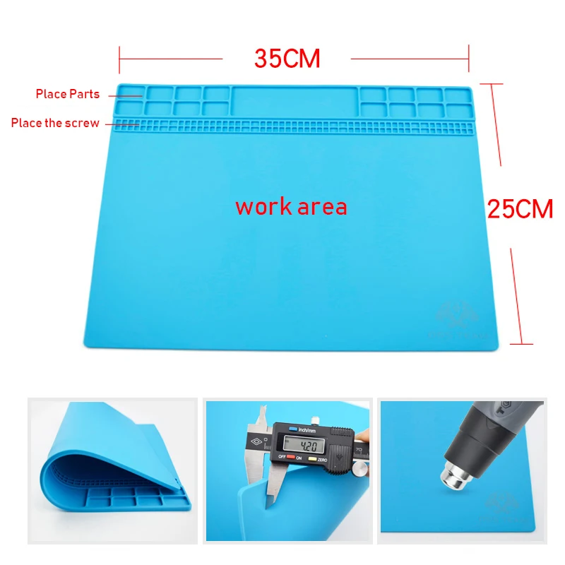 Insulation Pad Heat-Resistant Soldering Station Silicon Soldering Mat Work Pad Desk Platform for BGA Soldering Repair Station