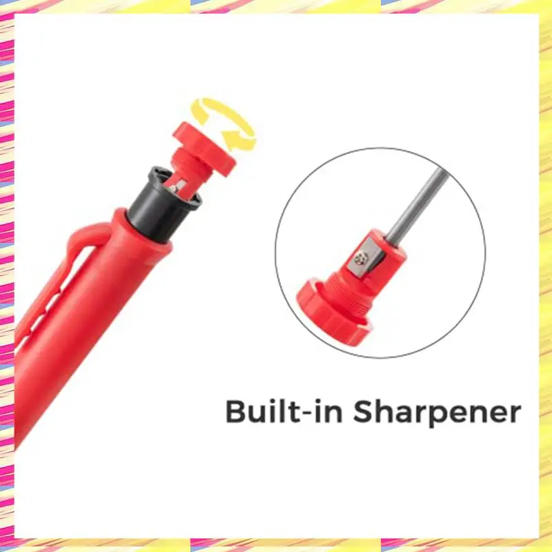 ABJJ Mechanical Carpenter Pencils Set With 18 Pcs 2.8Mm Refills, Deep Hole Woodworking Maker With Built-In Sharpener