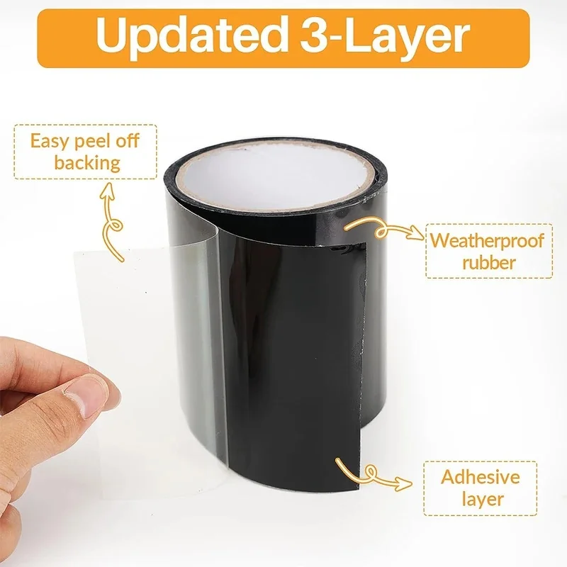 1.5m Waterproof Repair Tape 5cm Width Super Strong Adhesive Quick Seal and Patch Leaks Tape for Plumbing Pool Repairs