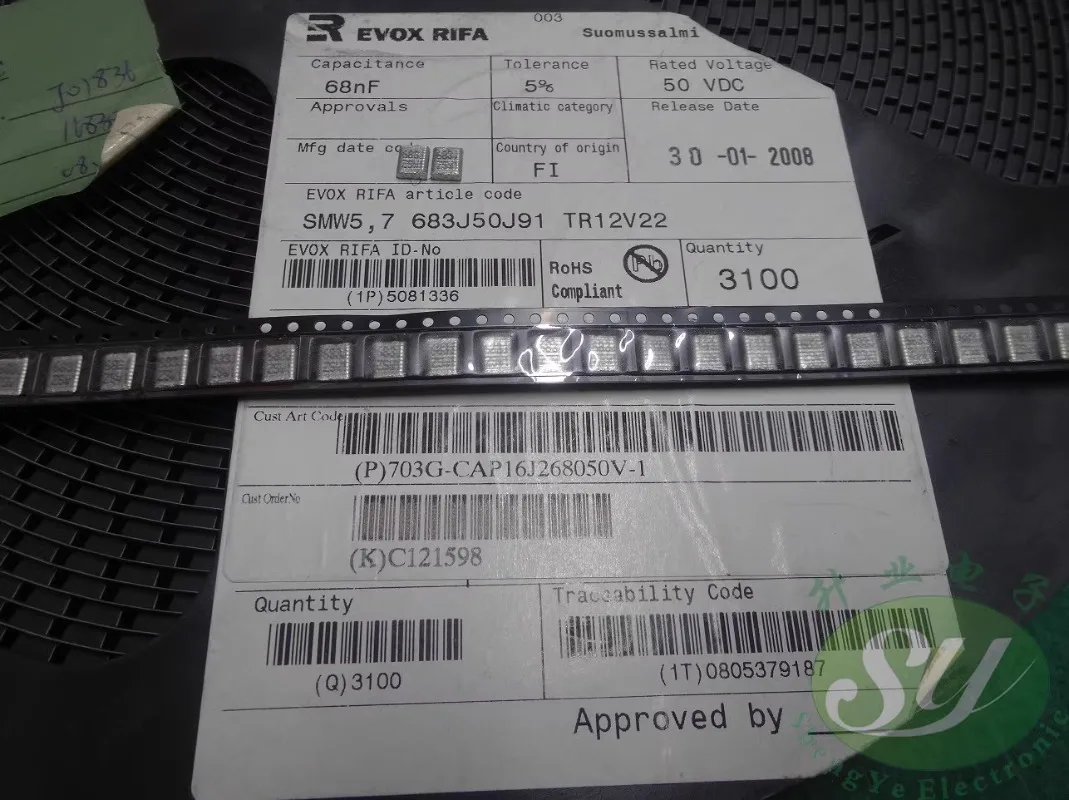 

10PCS SMW5.7 0.068uf/50v 68nf 68000pf 683 New chip film capacitor