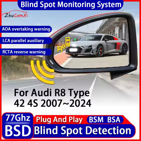 ZhuCamX Car BSD Blind Spot Detection Monitoring Warning System Change Lane Assistance For Audi R8 Type 42 4S 2007~2024