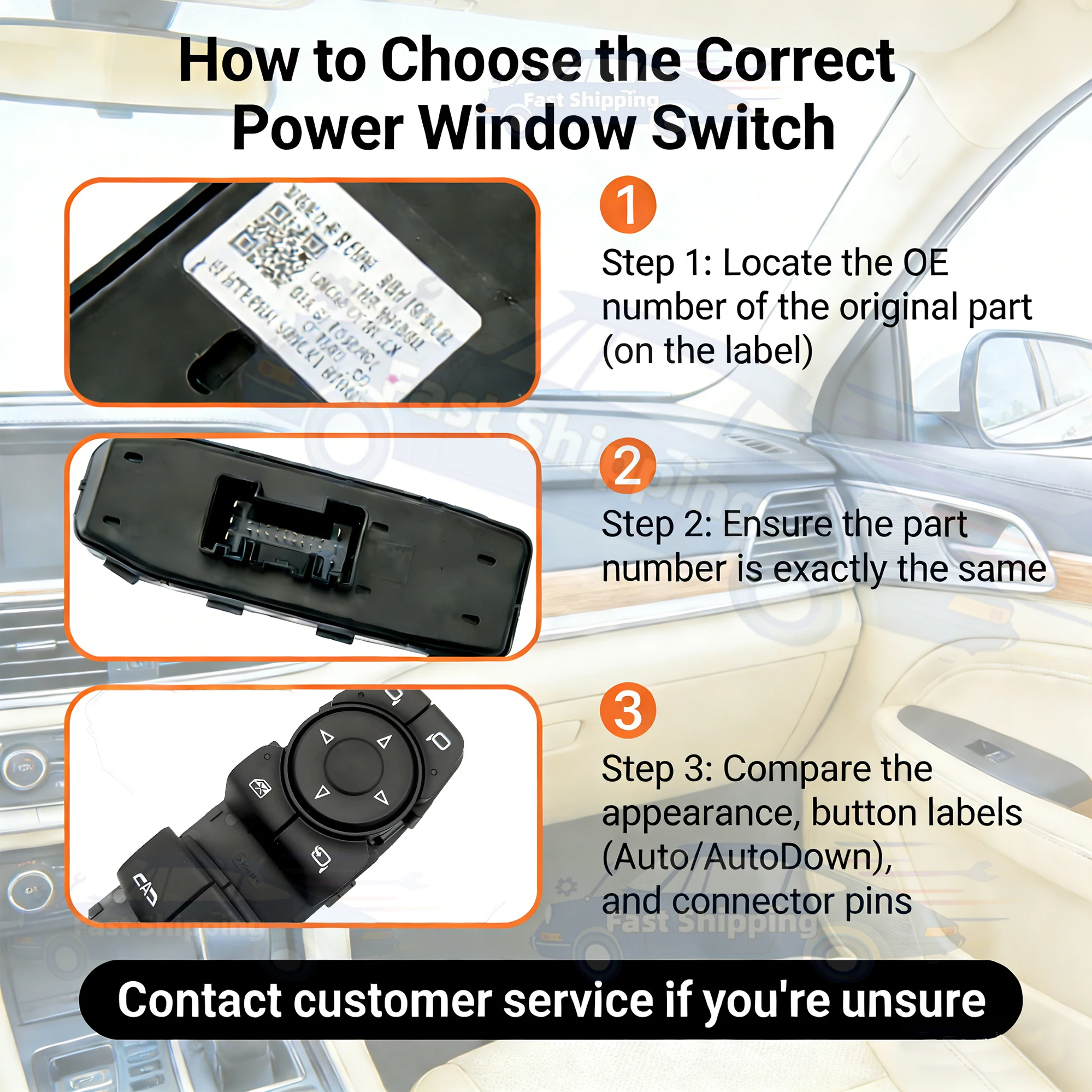 35750-T0A-A01 For Honda CRV CR-V Civic,Front Right Driver Side Electric Power Master Window Switch Glass Lifter Control Button