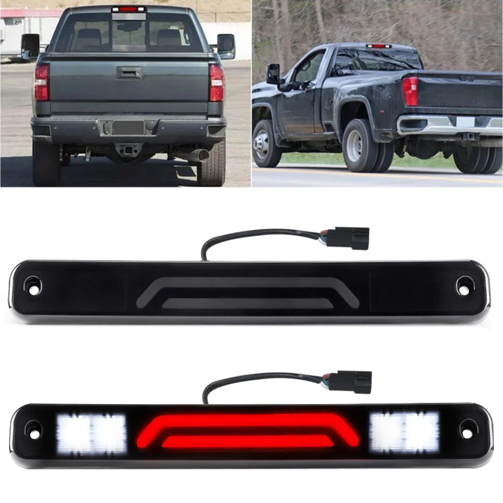 For Chevrolet C1500/K1500 Silverado 1988-1998 Smoked LED 3RD Third Brake Cargo Light High Mount Stop Lamp Turn Signal Lights