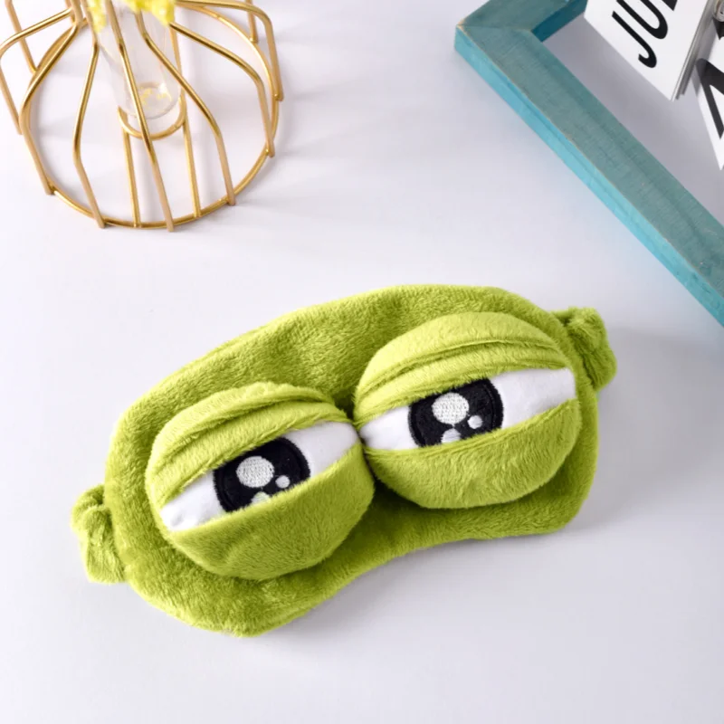 Frog Sleep Eye Mask Natural Sleep Eye Mask Male Female Creative Cartoon Soft Portable Light Blocking Eye Mask Travel Office Eye