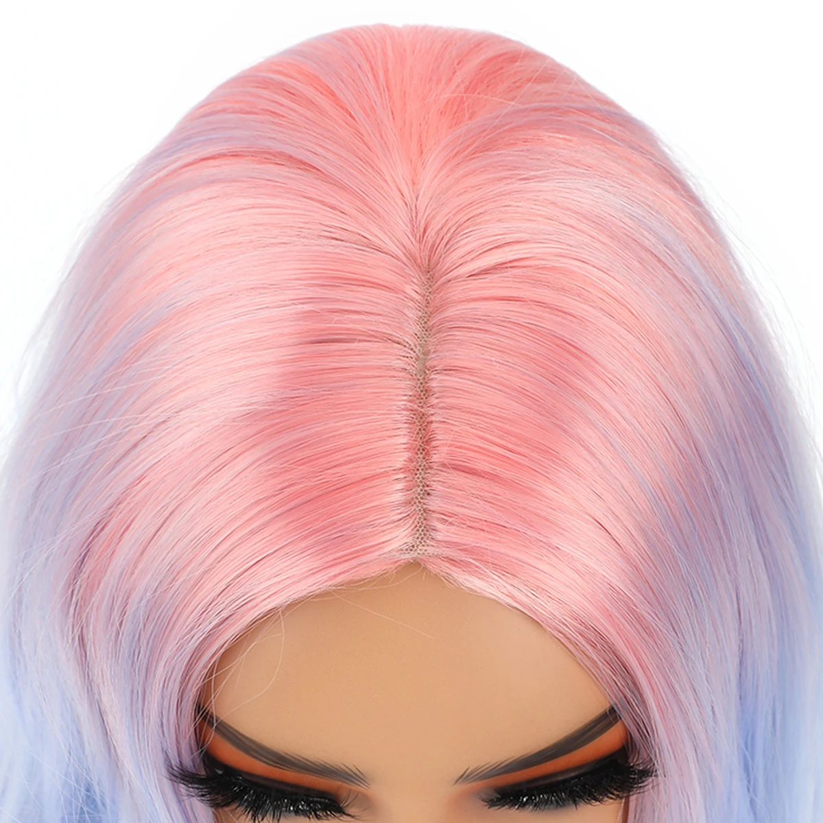 European and American wigs with colorful large waves, medium to long curly hair-Synthetic fiber wig