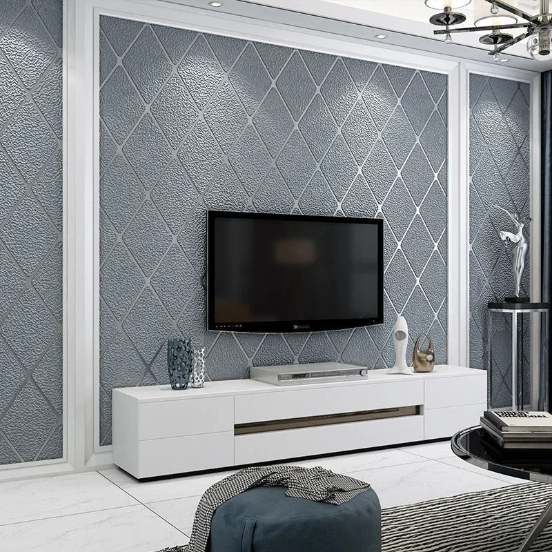 Verde escuro 3d diamante treliça pele de veado veludo papel de parede quarto sala estar hotel moderno e minimalista telha fundo adesivo parede