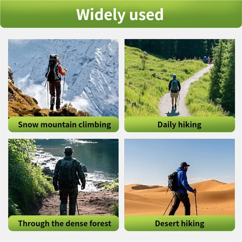 Ultralight Aluminum Alloy Folding Trekking Pole - Telescopic Straight-Grip Mountain Climbing Stick