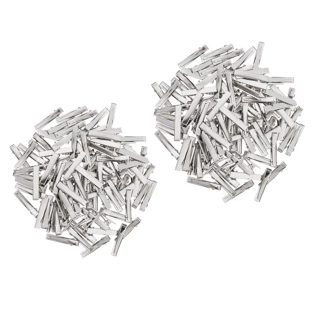 Fashionable Silver Duckbill Clips Single Prong Alligator Hairpin Luxury Hair Accessories for Women