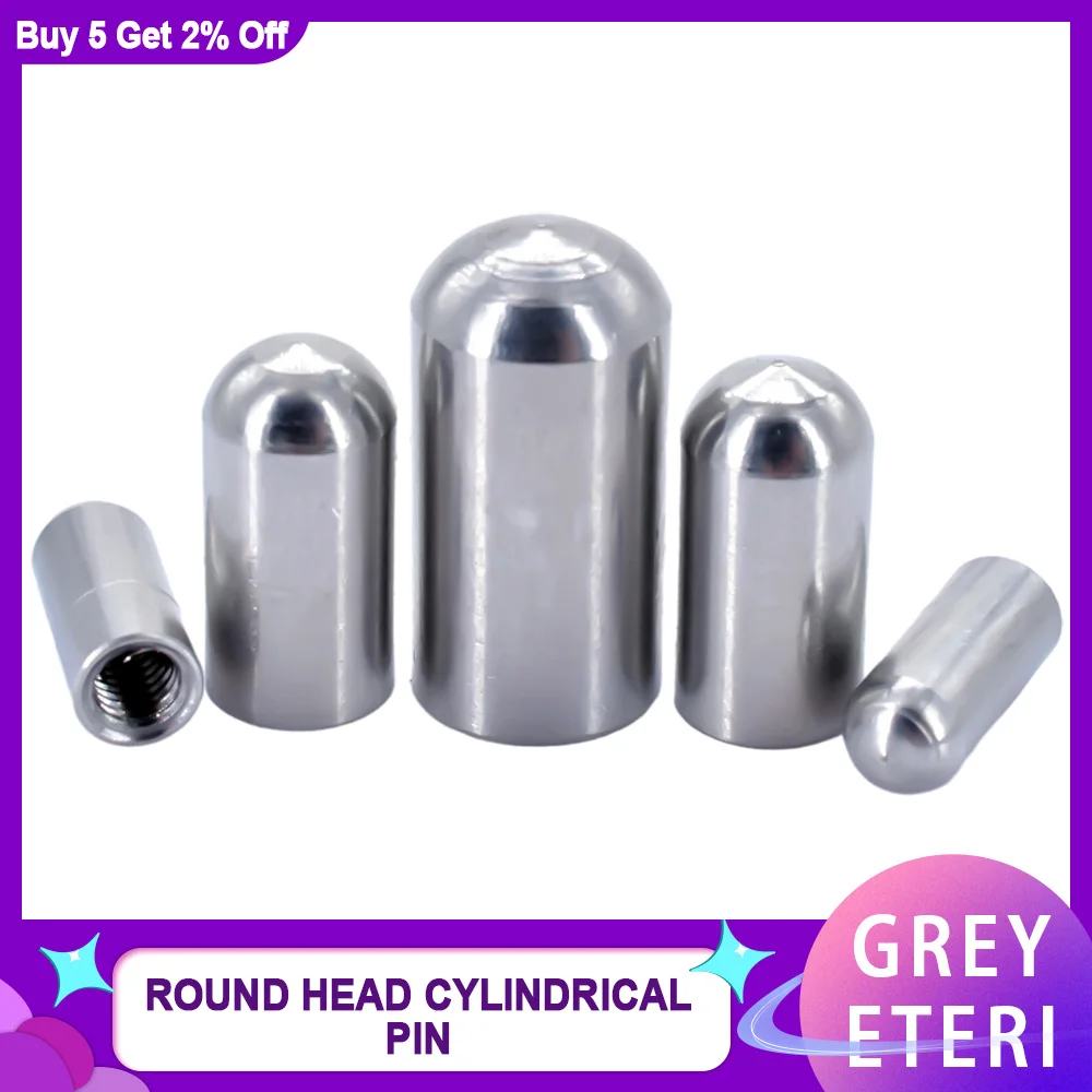 סיכת מדריך עמוד ראש עגול מפלדת אל-חלד M3 M4 M5 M6 עם חור פנימי וסיכת מיקום